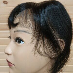 Human Hair Topper, 10", Night Black